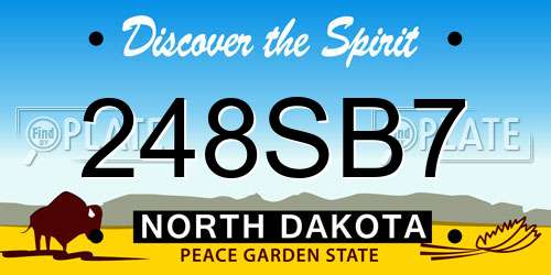 248SB7 North Dakota License Plate