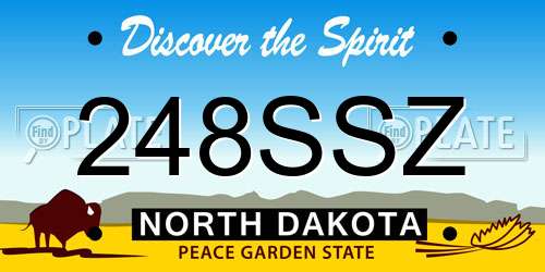 248SSZ North Dakota License Plate