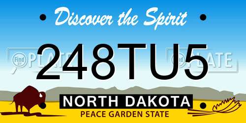 248TU5 North Dakota License Plate