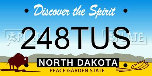 248TUS North Dakota License Plate