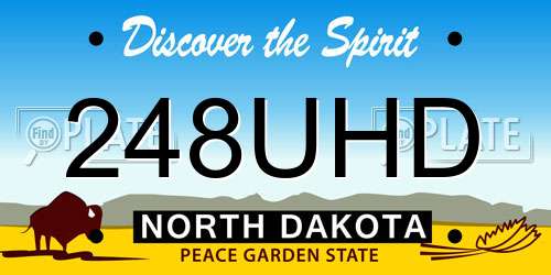 248UHD North Dakota License Plate
