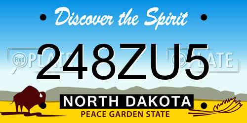 248ZU5 North Dakota License Plate