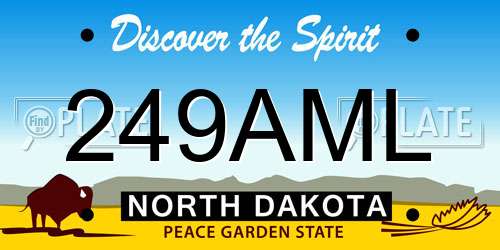 249AML North Dakota License Plate