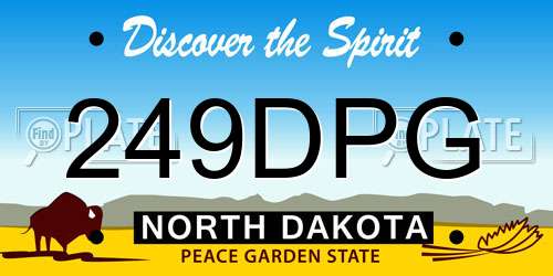 249DPG North Dakota License Plate