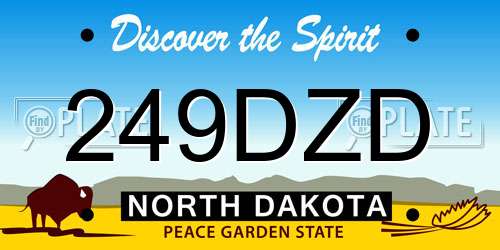 249DZD North Dakota License Plate