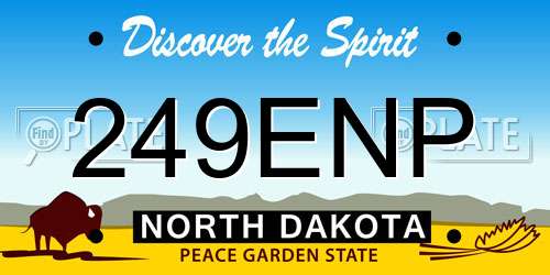 249ENP North Dakota License Plate