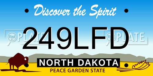 249LFD North Dakota License Plate