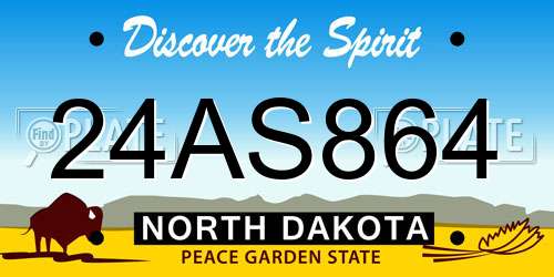24AS864 North Dakota License Plate