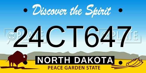 24CT647 North Dakota License Plate