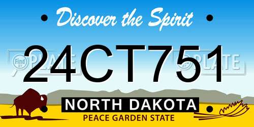 24CT751 North Dakota License Plate