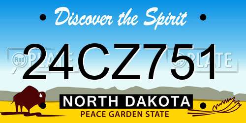 24CZ751 North Dakota License Plate