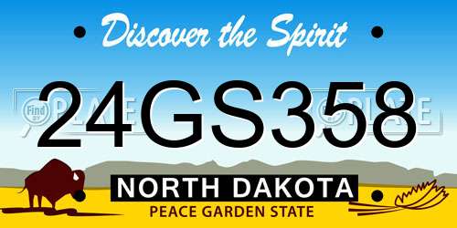 24GS358 North Dakota License Plate