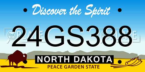 24GS388 North Dakota License Plate