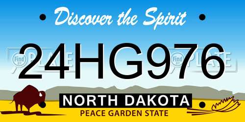 24HG976 North Dakota License Plate