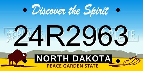24R2963 North Dakota License Plate
