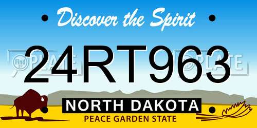 24RT963 North Dakota License Plate