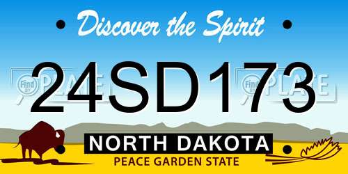 24SD173 North Dakota License Plate