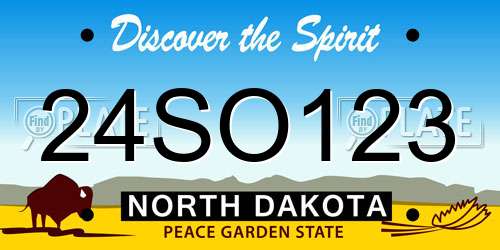 24SO123 North Dakota License Plate