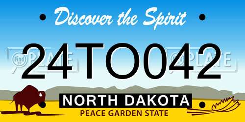 24TO042 North Dakota License Plate