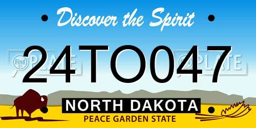 24TO047 North Dakota License Plate
