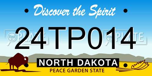 24TP014 North Dakota License Plate