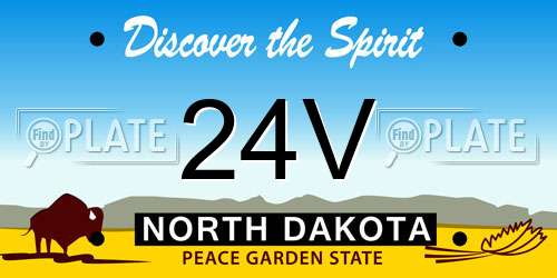24V North Dakota License Plate