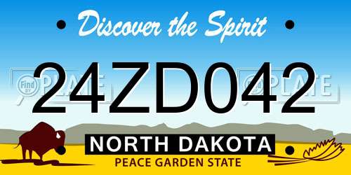 24ZD042 North Dakota License Plate