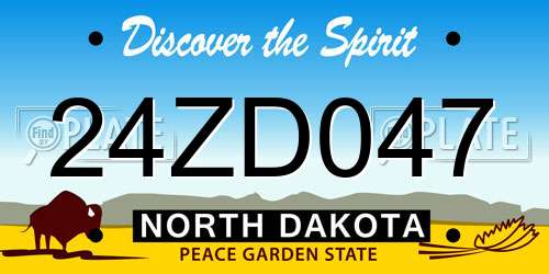 24ZD047 North Dakota License Plate