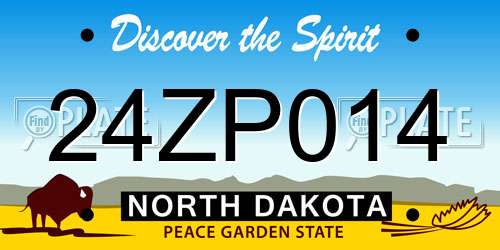 24ZP014 North Dakota License Plate