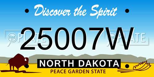 25007W North Dakota License Plate