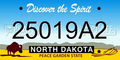 25019A2 North Dakota License Plate