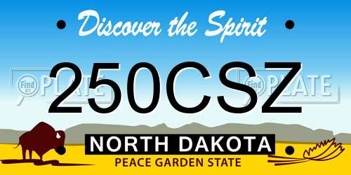 250CSZ North Dakota License Plate
