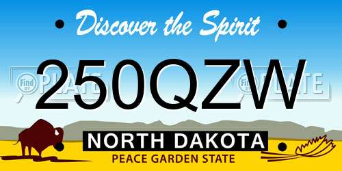 250QZW North Dakota License Plate