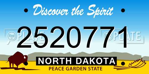 2520771 North Dakota License Plate