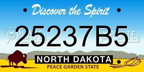 25237B5 North Dakota License Plate