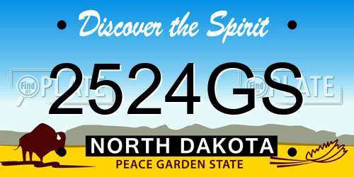2524GS North Dakota License Plate