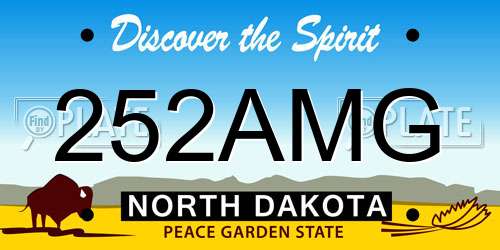 252AMG North Dakota License Plate