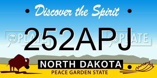 252APJ North Dakota License Plate