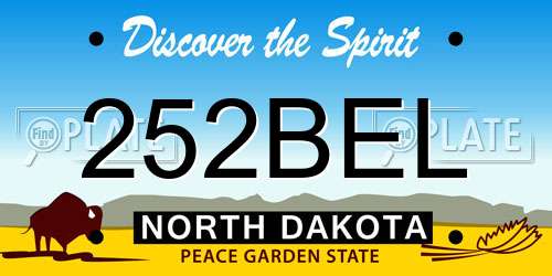 252BEL North Dakota License Plate