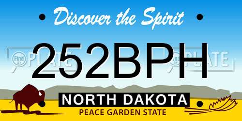 252BPH North Dakota License Plate