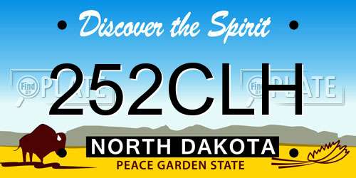 252CLH North Dakota License Plate