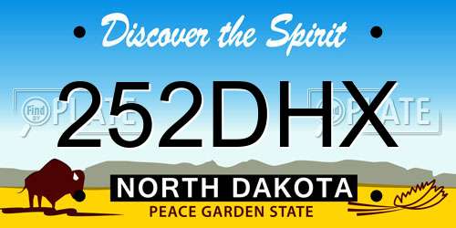252DHX North Dakota License Plate