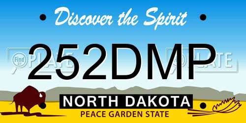 252DMP North Dakota License Plate
