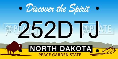 252DTJ North Dakota License Plate