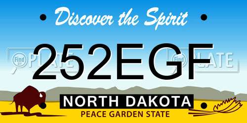 252EGF North Dakota License Plate