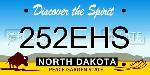 252EHS North Dakota License Plate
