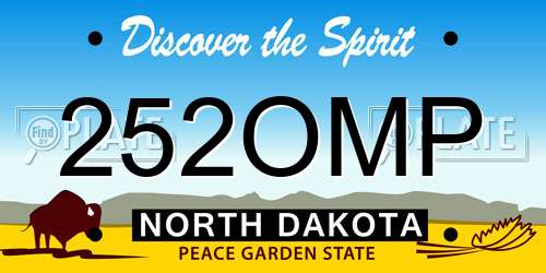 252OMP North Dakota License Plate