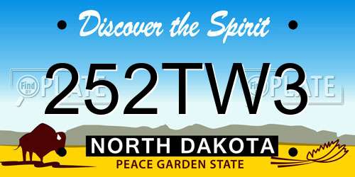 252TW3 North Dakota License Plate