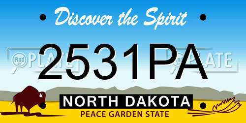2531PA North Dakota License Plate