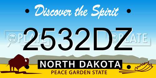 2532DZ North Dakota License Plate